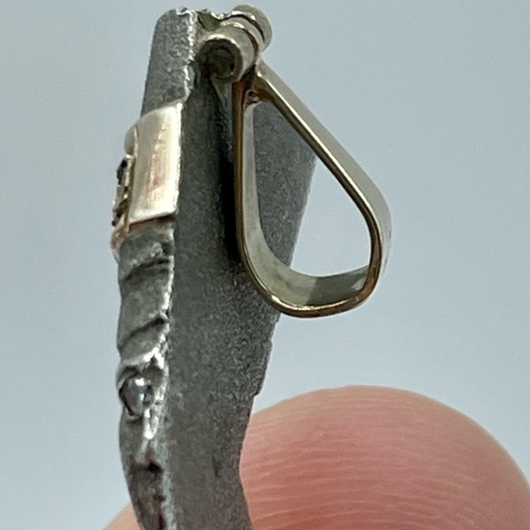 Vintage Unique Carved Pyrite 14k Gold CZ Nefertiti Pendant/Charm - Picture 4 of 14